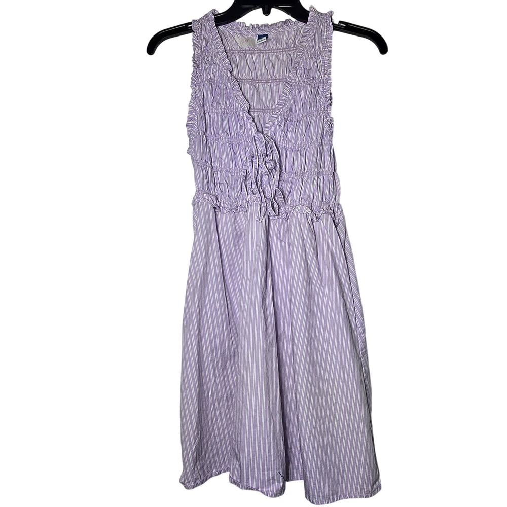 Old Navy Purple Stripe‎ Smocked  Mini Dress XS Cottage Coastal Summer Boho